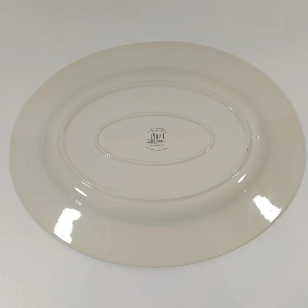 VTG Pier 1 Macintosh Platter Tray Oval 14 x 11 Fruit‎ Pattern England Angleterre